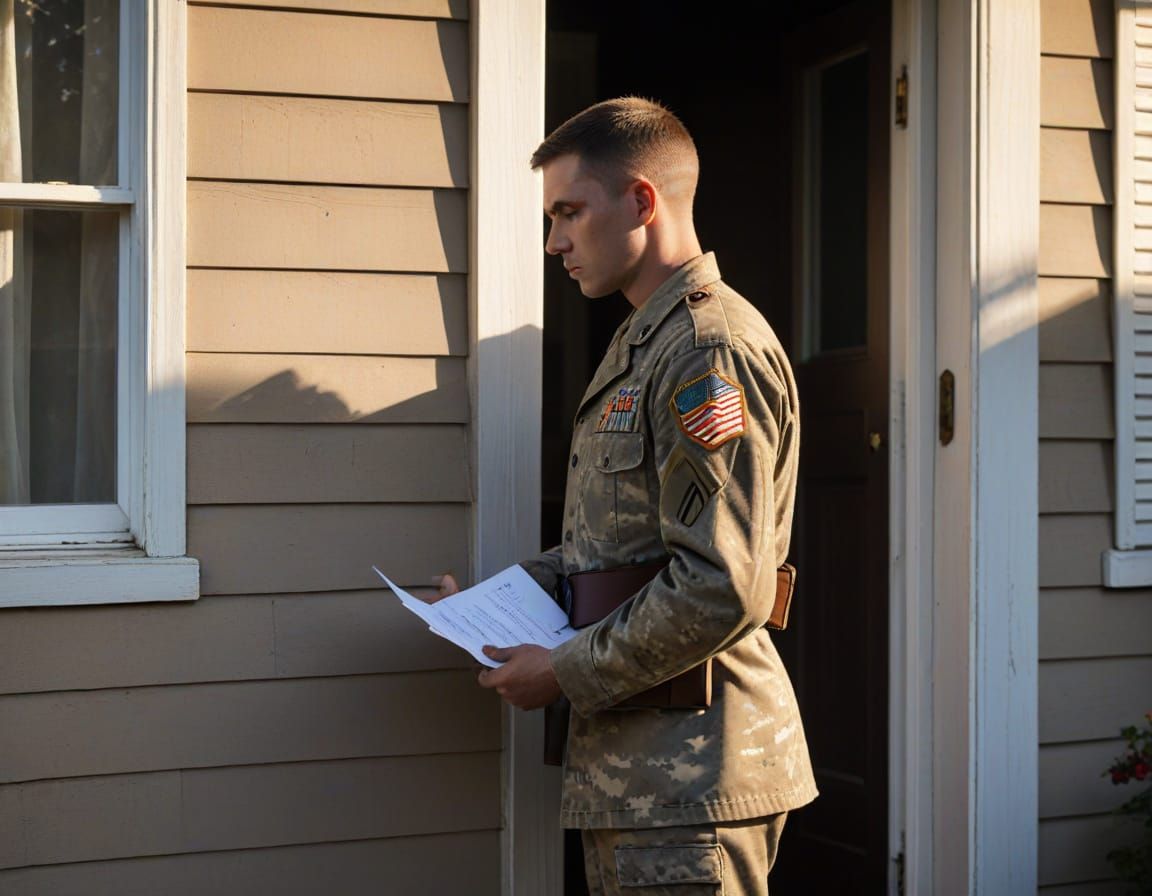 Soldier Delivers Somber News at Doorstep