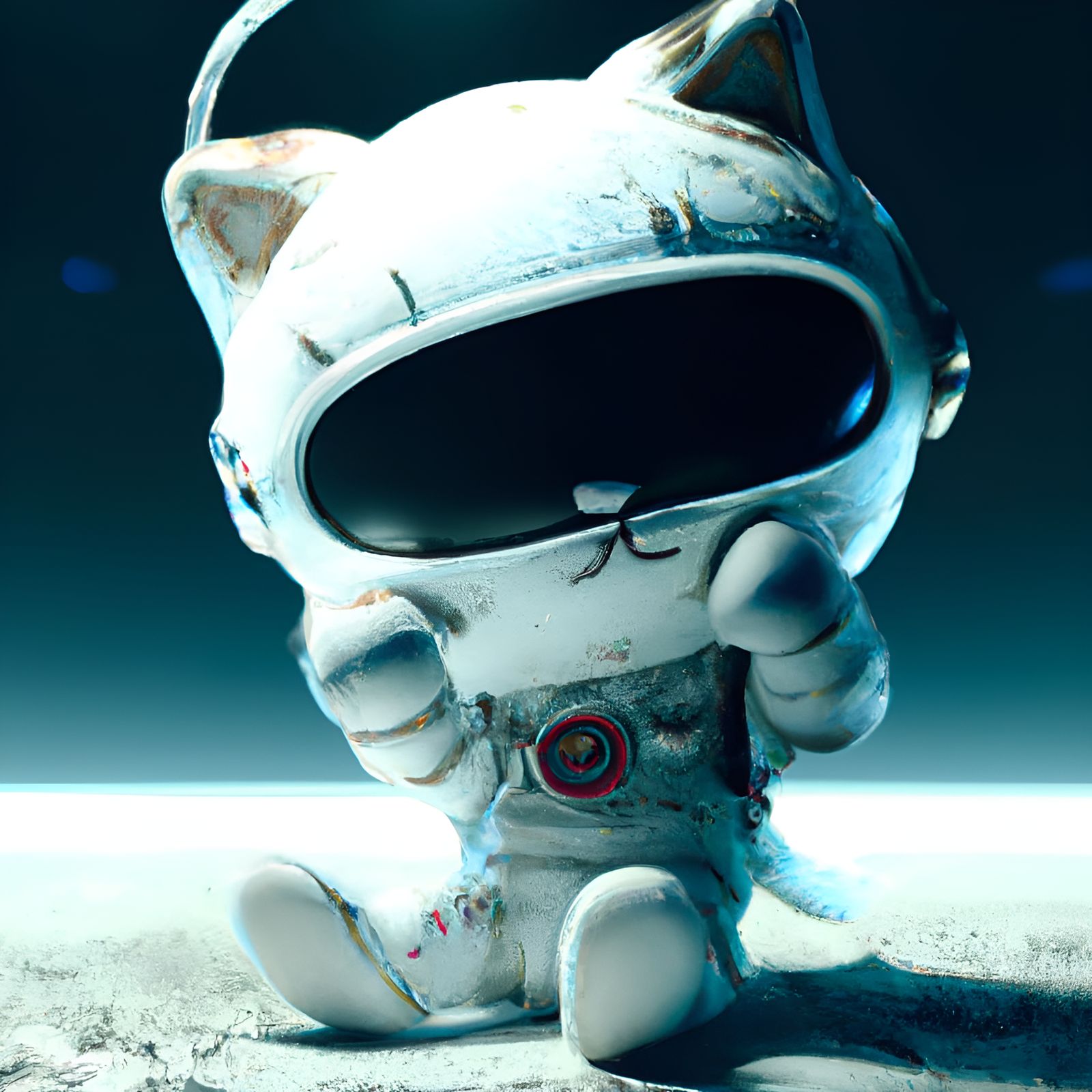 Adorable Chibi Cat Astronaut in Space