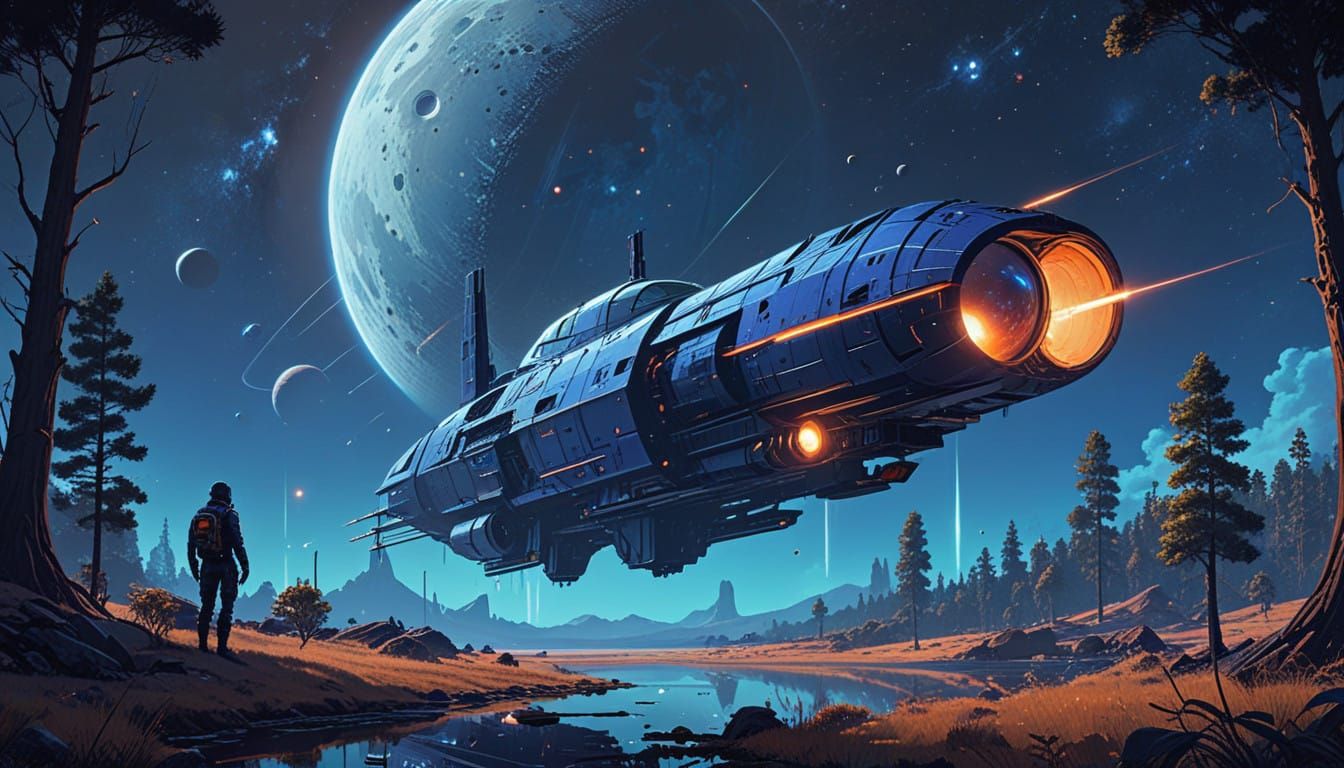 Cosmic Dreamscape in Deep Indigo