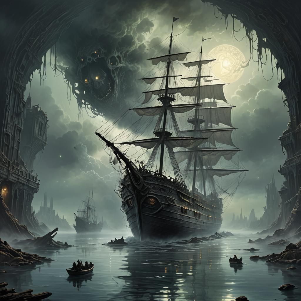 Ethereal Ghost Ship Enters Mystic Portal