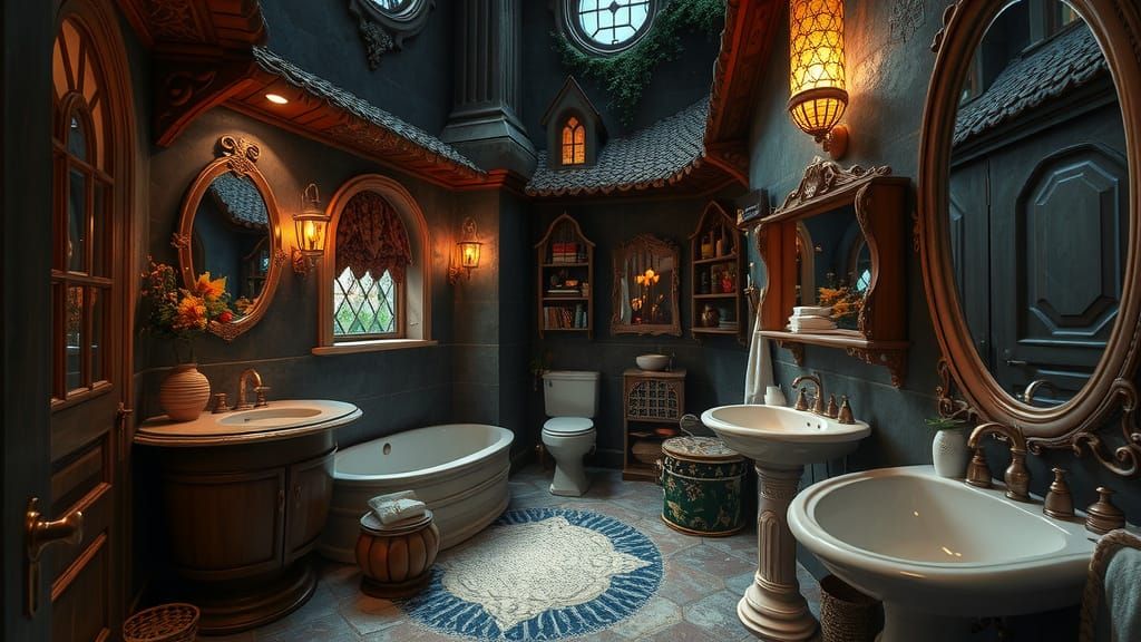 Fantastical Cozy Bathroom in Dreamy Aesthetic