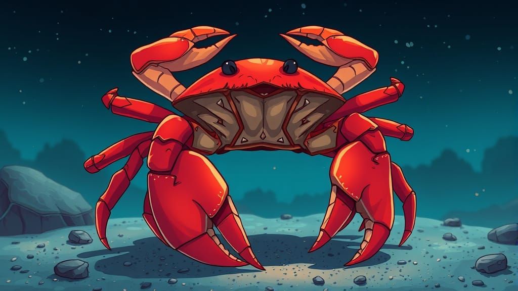 Crab in Red Boot: Manga-Style Anime Art