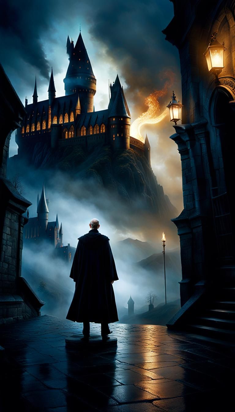 Nagini Follows Voldemort into Hogwarts: Cinematic Film Still