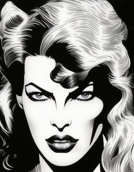 Vintage Comic Book Illustration of a Young Woman