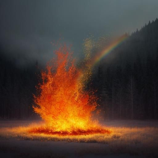 Rainbow Flames Erupt in Mountain Air: Bokeh Photography