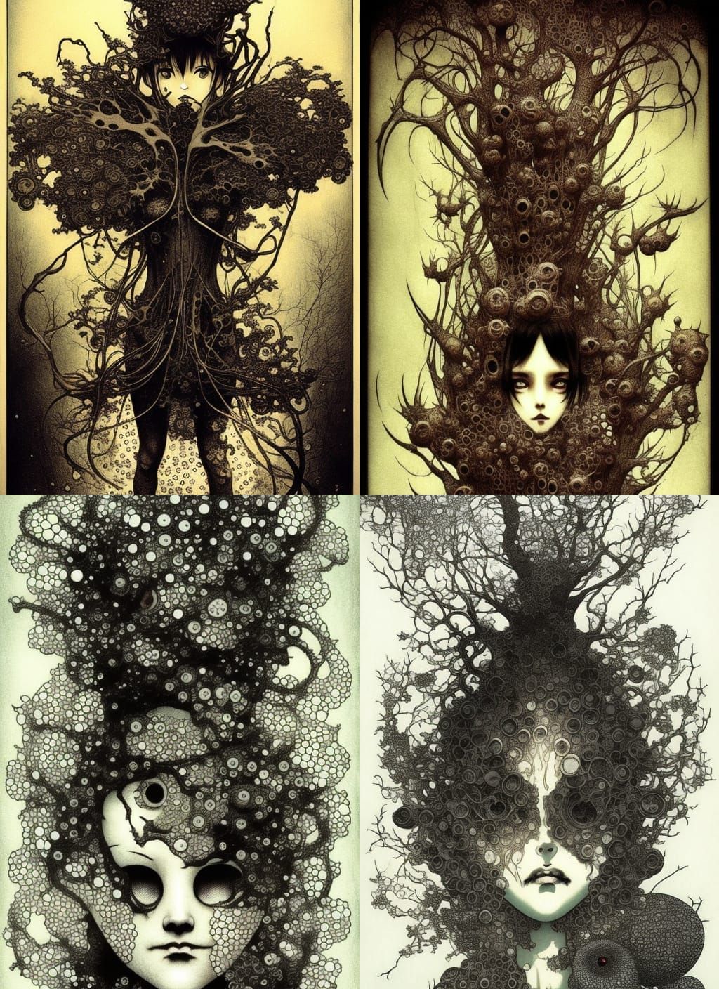 Disturbing Trypophobia Image in Manga Style