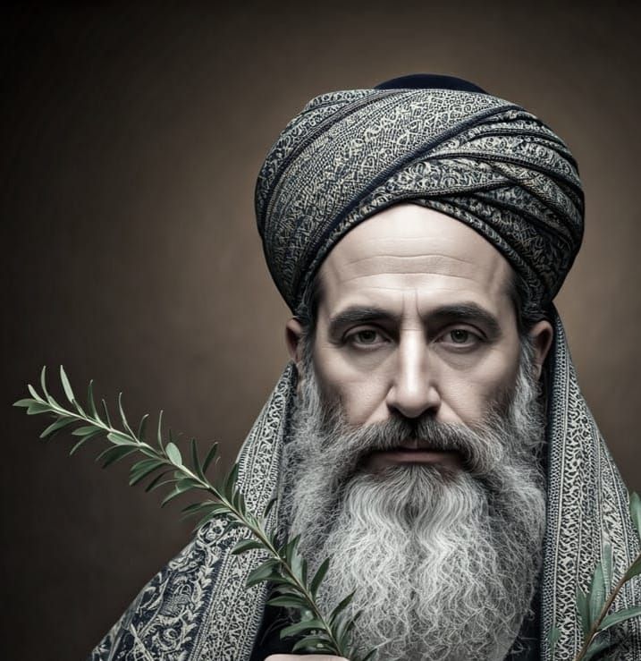 Traditional Jewish Man Holding Myrtle and Willow Branches