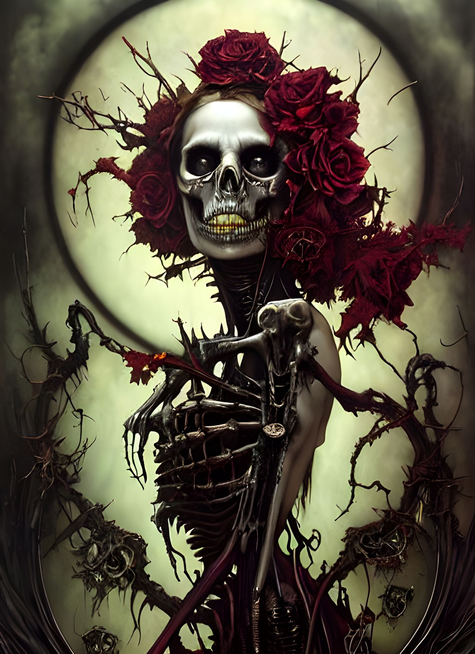 Decaying Skeletal Lich in Cinematic Style