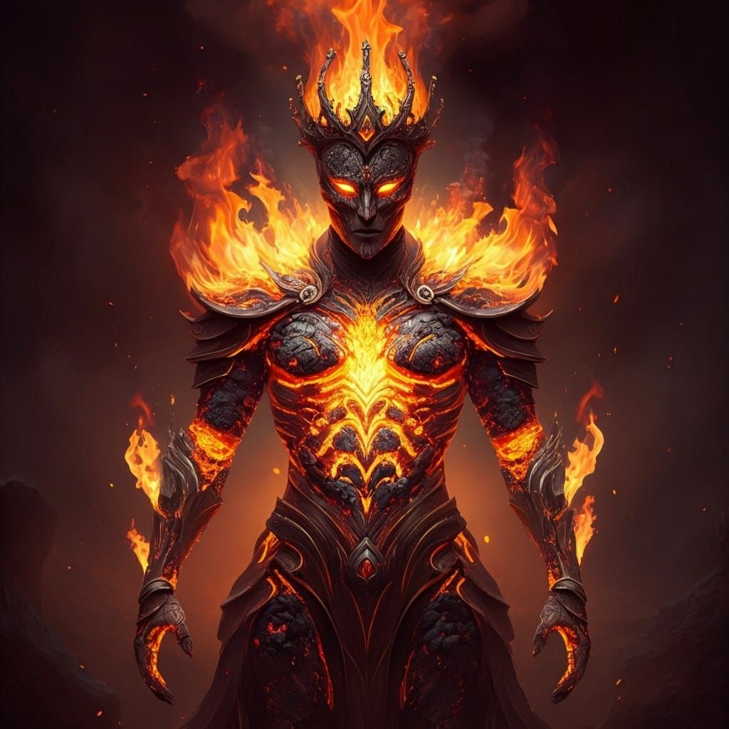 Fire elemental noble made completely out of fire