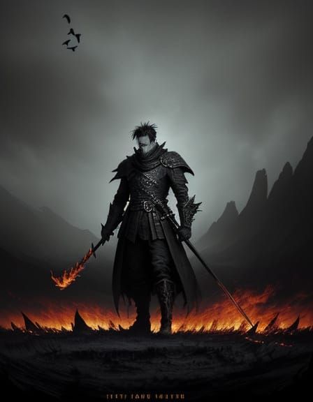 Grim Warrior Basks in Fiery Embers