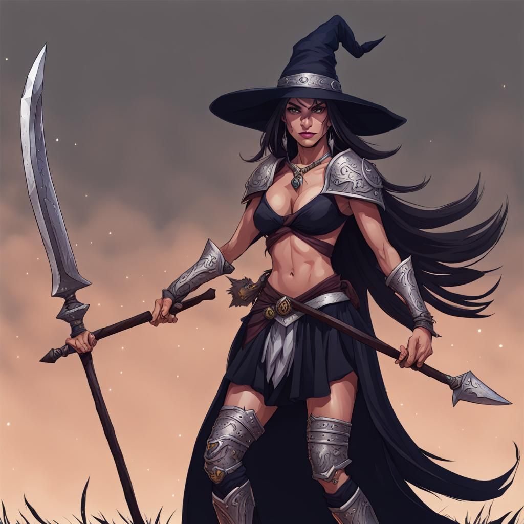 Enchanting Warrior Witch with Magical Powers