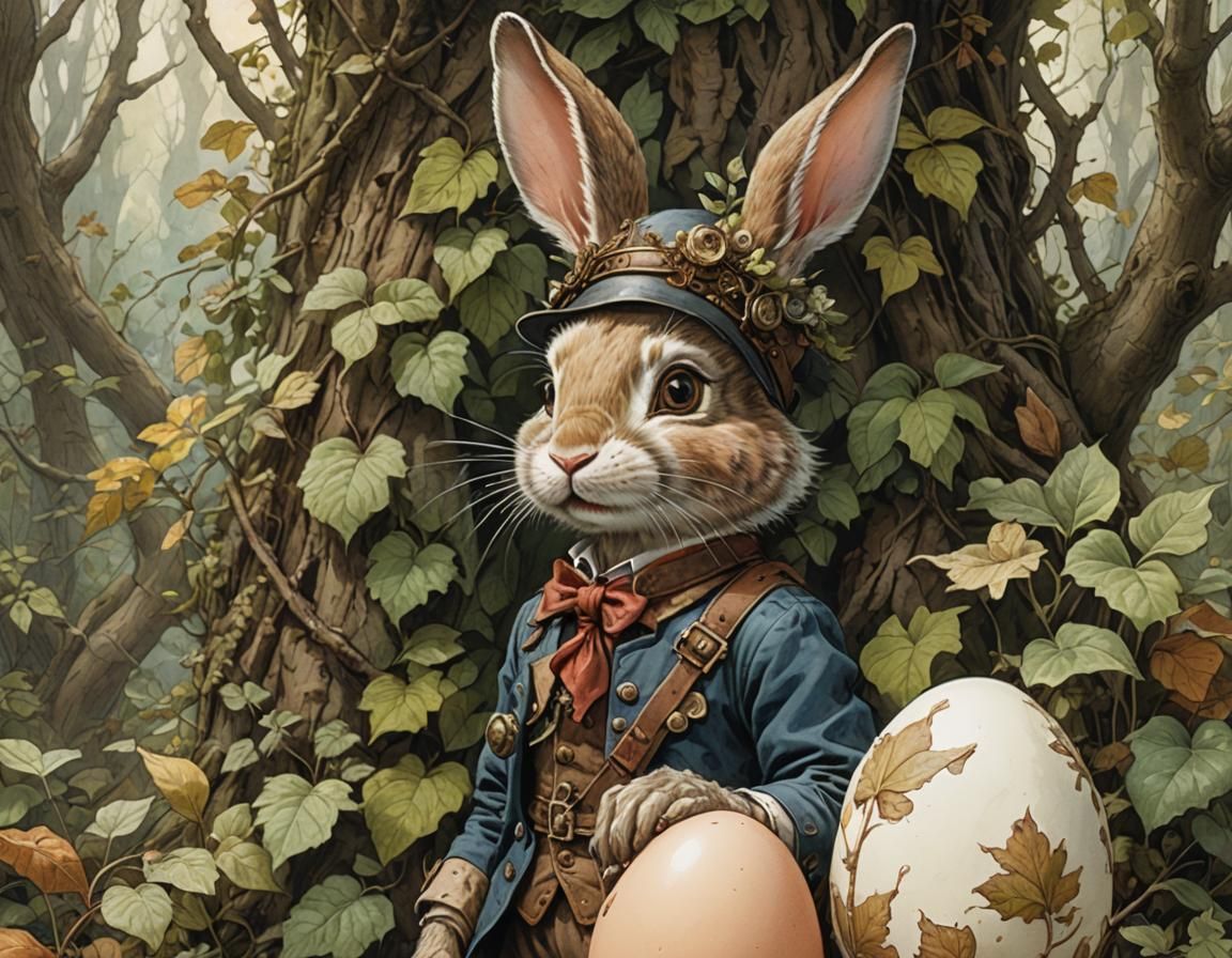 Bunny Scouts Egg Hunt in Whimsical Easter Forest