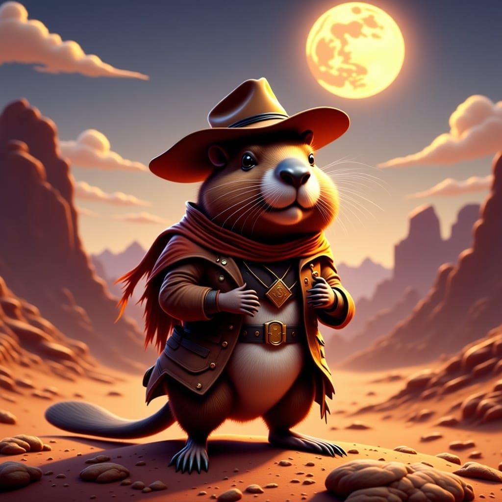 Capybara Cowboy in Desert Metaverse, Promotional Image