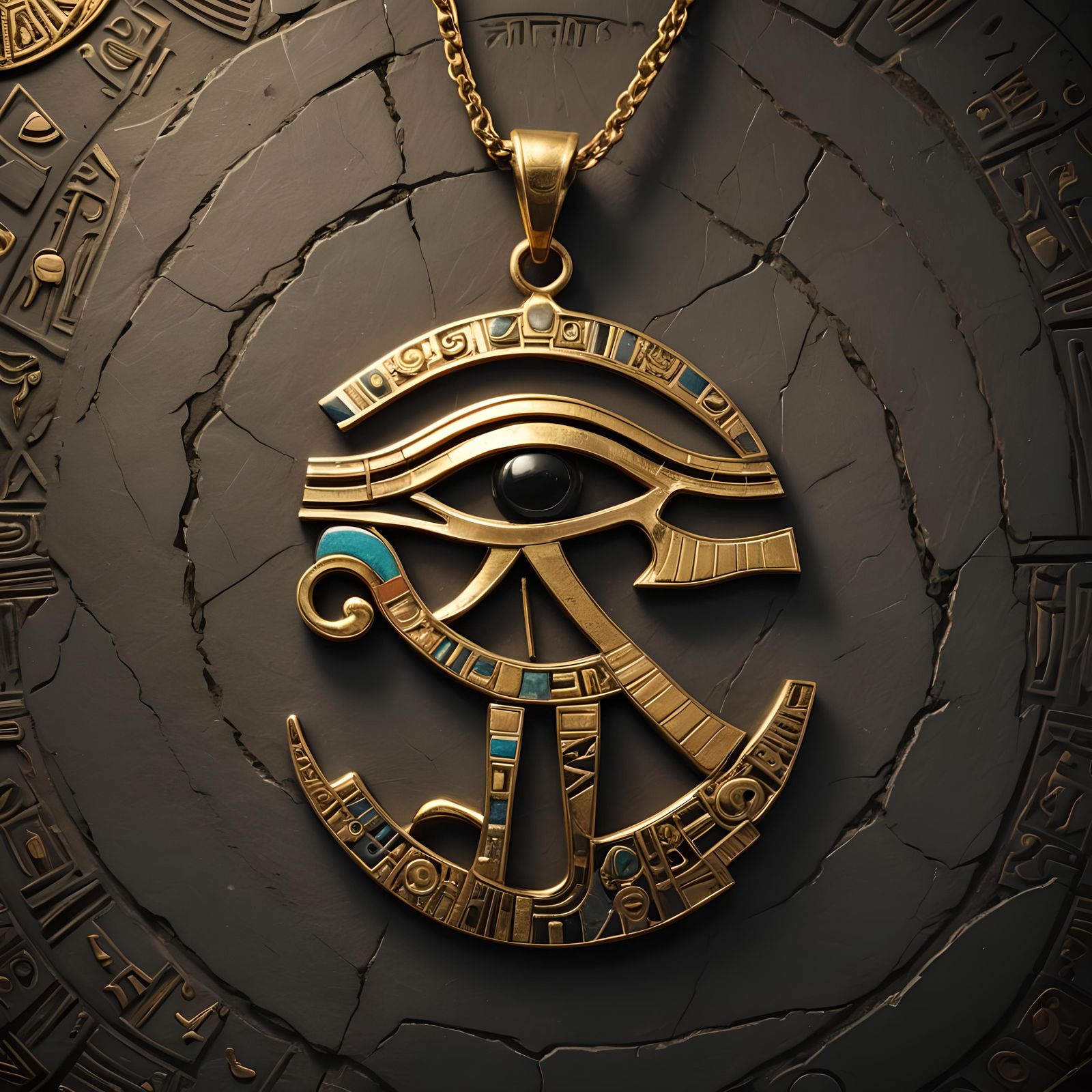 Eye of Ra Pendant in Bas Relief
