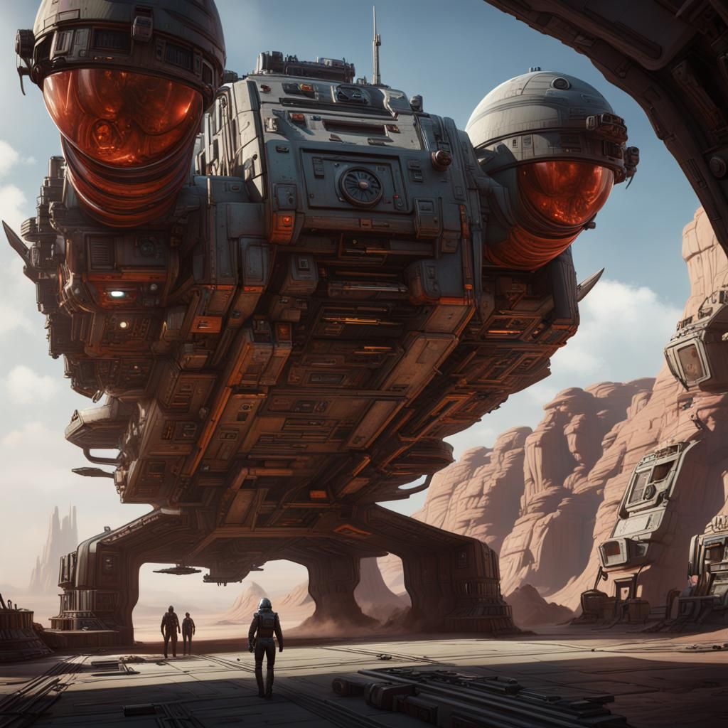 Alien Freighter Pilot in Star Wars Style