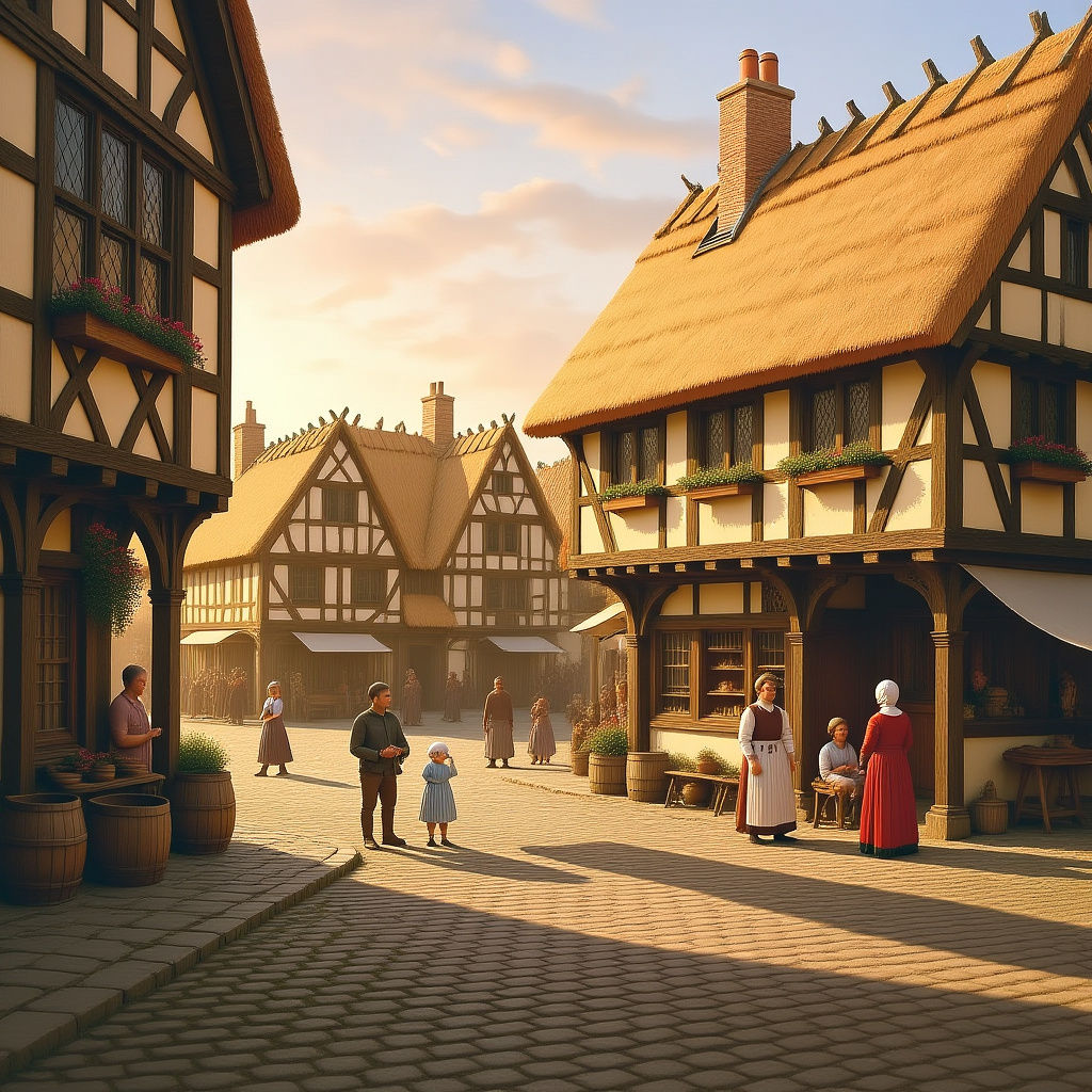 Medieval Village Well in Town Square