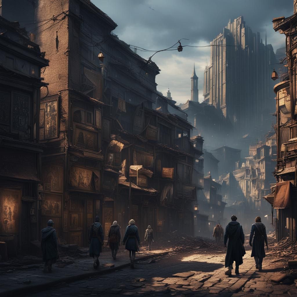 Shadows in a Sad City: Detailed Matte Painting