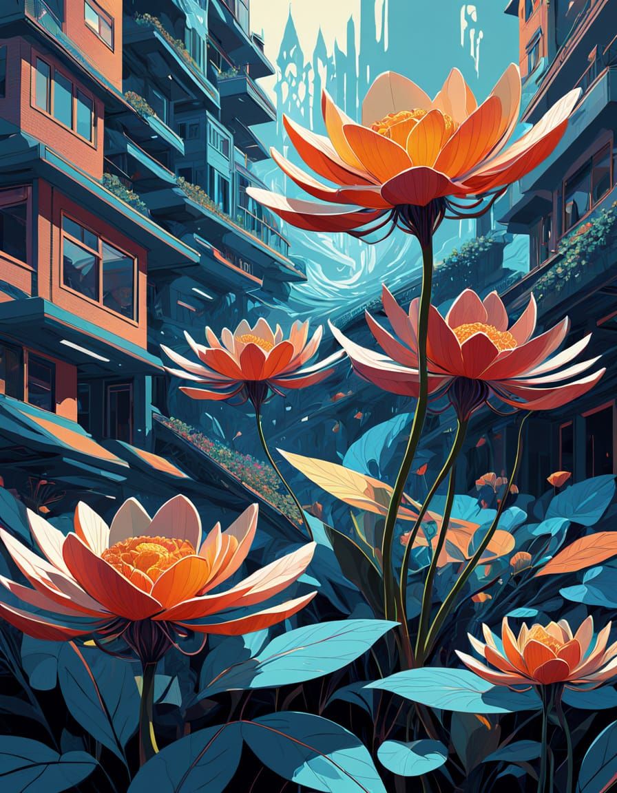 Fractured Floral Blooms in Whimsical Vibrance