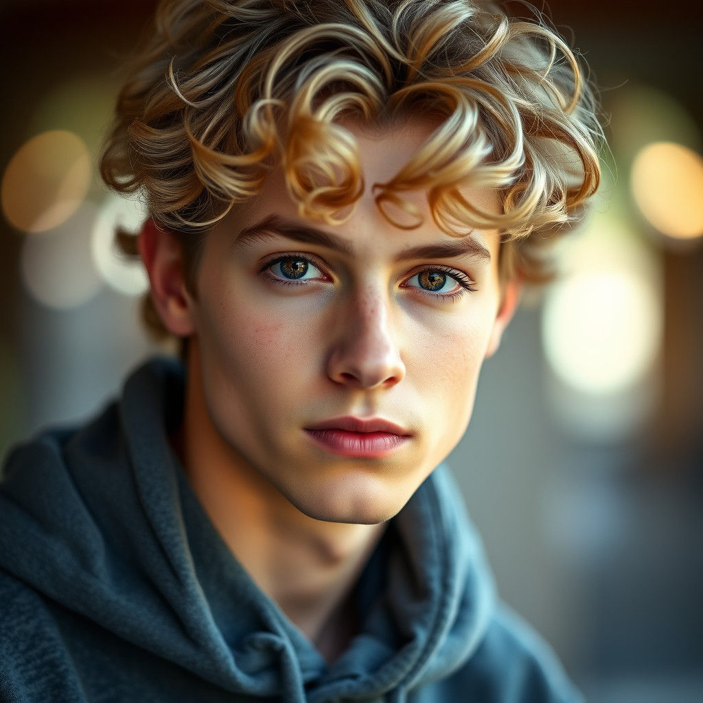 Professional Photo of Blond Male Model with Bokeh