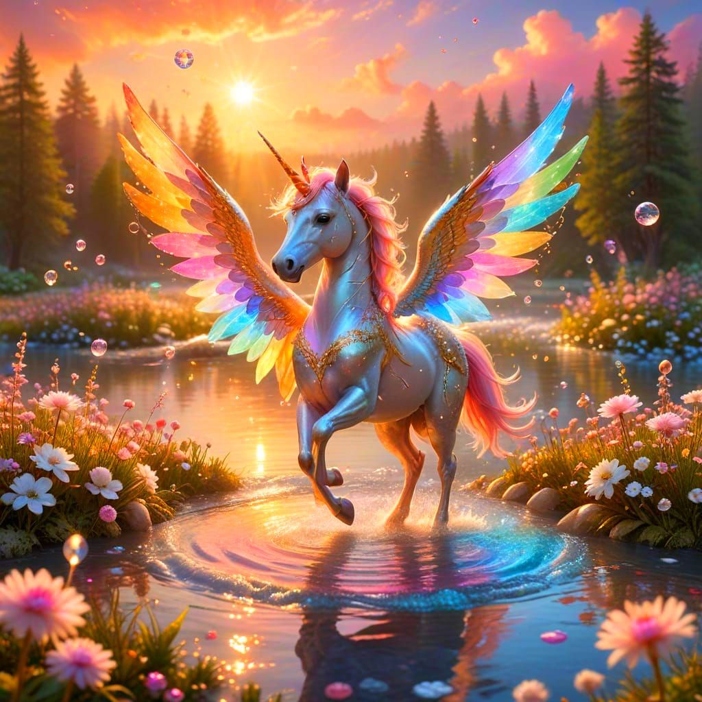 Whimsical Fairy Dances Under Pastel Sunrise