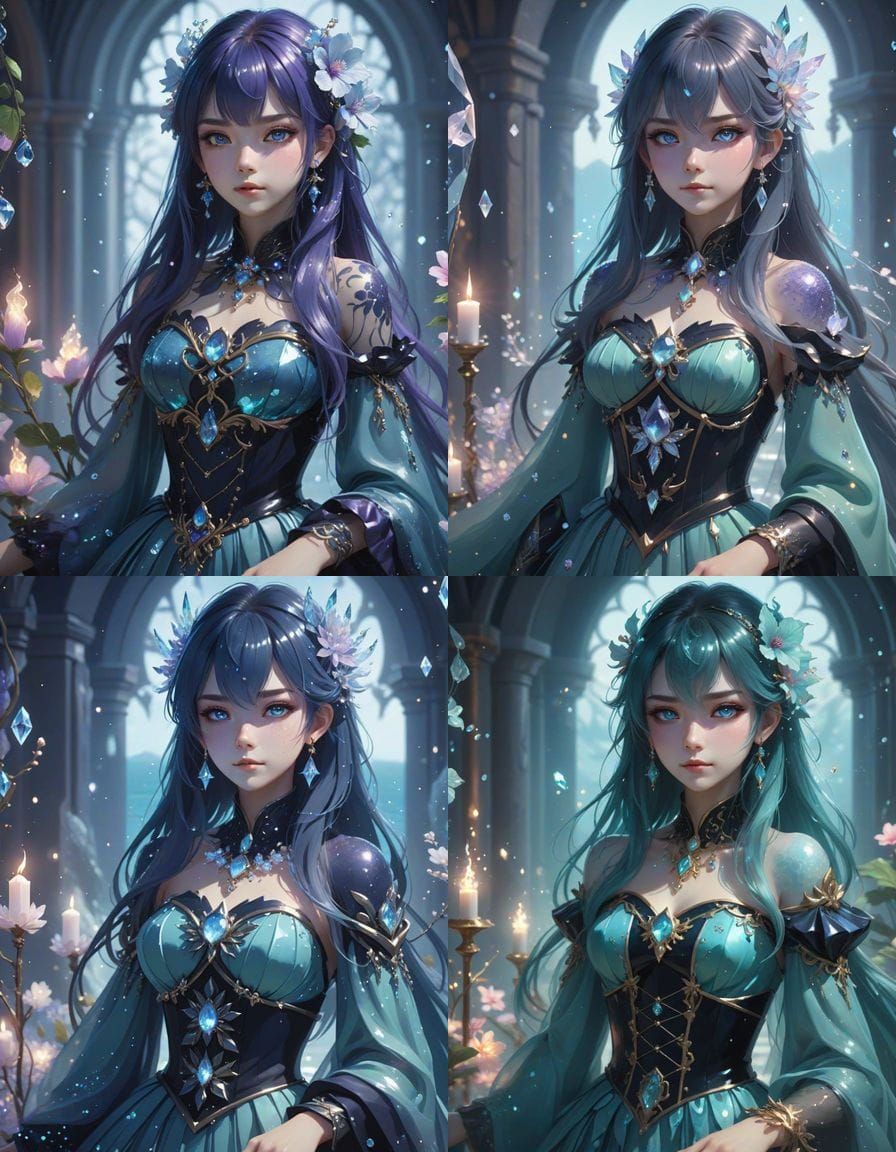 Anime Sea Witch on Hibiscus Island: Digital Painting