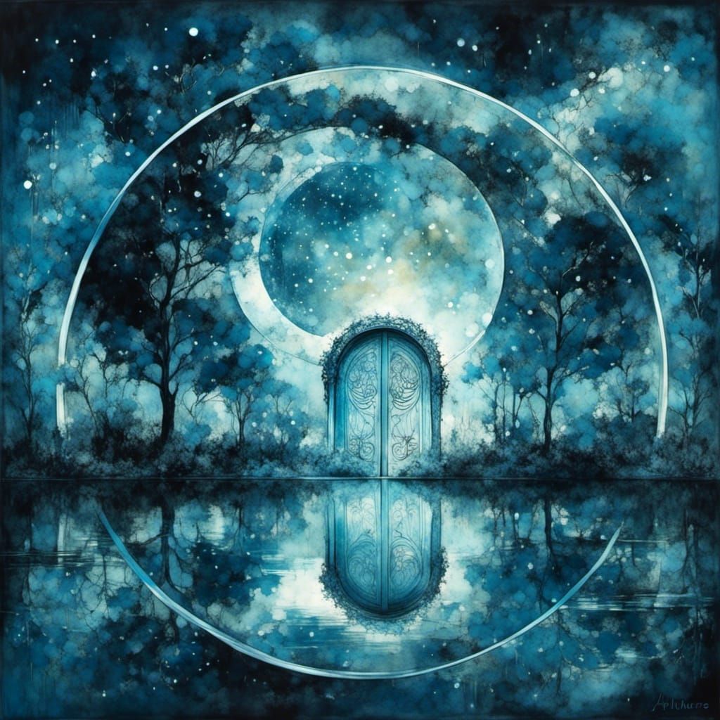 Abstract Door with Liquid Ink Effect