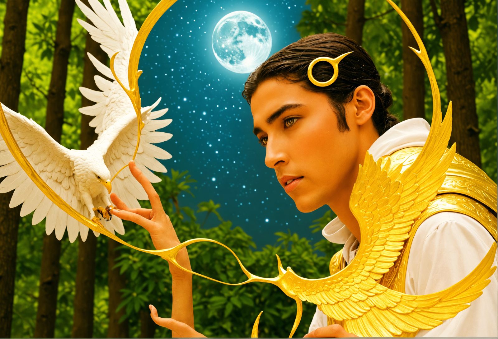 Divine Mage Casting Spell in Starlight Garden