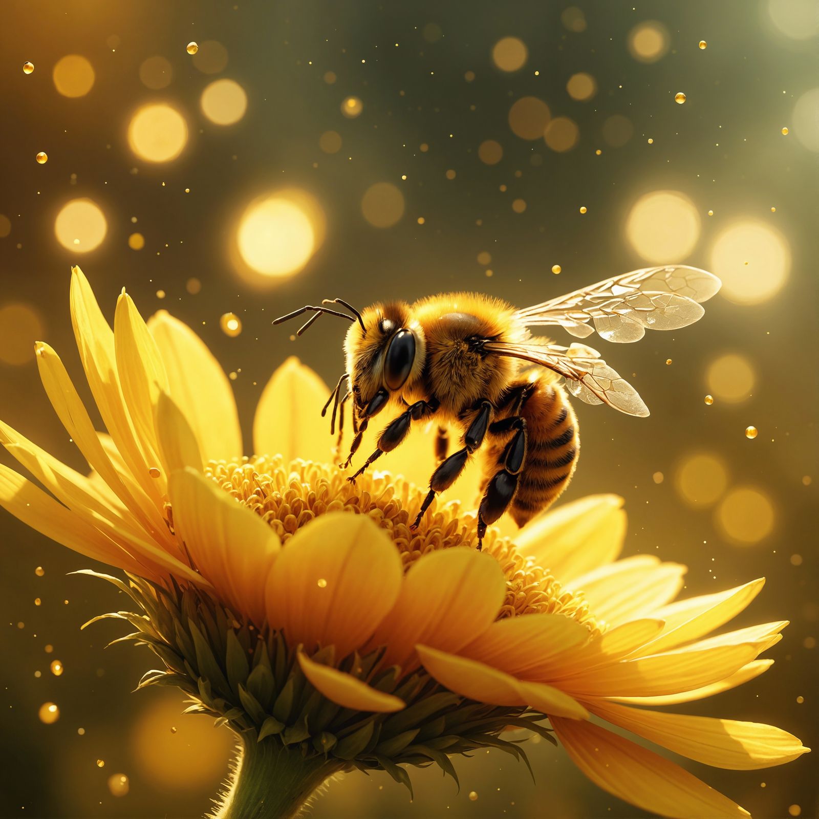 Honey Bee Digital Painting in 4K