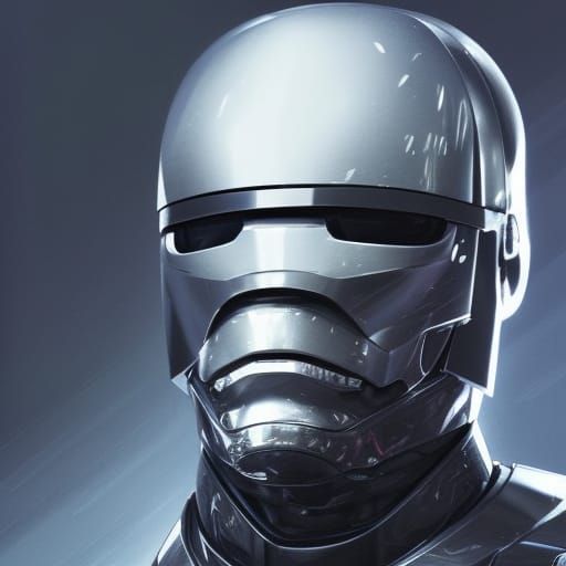 Robocop Portrait in Hyperdetailed Artstation Style