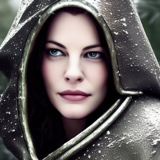Liv Tyler as Arwen in Winter Forest, Photorealistic