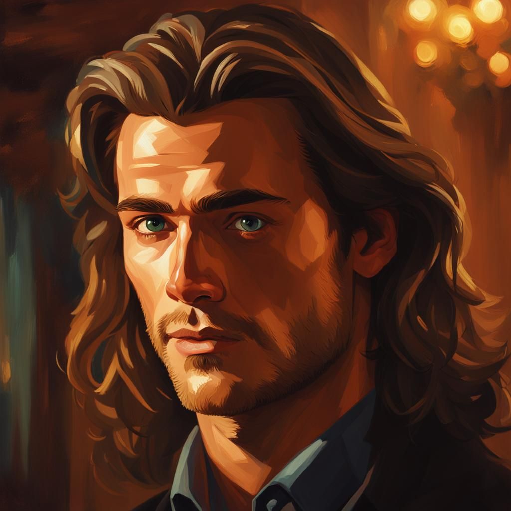 Charming Man Portrait in Golden Light