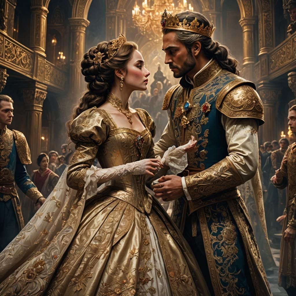 Angry Princess Rejects Noble's Kiss: Fantasy Art