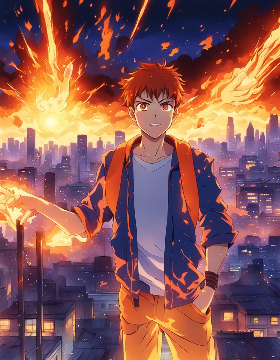Runaway Explosion in Anime Style with Blazing Flames