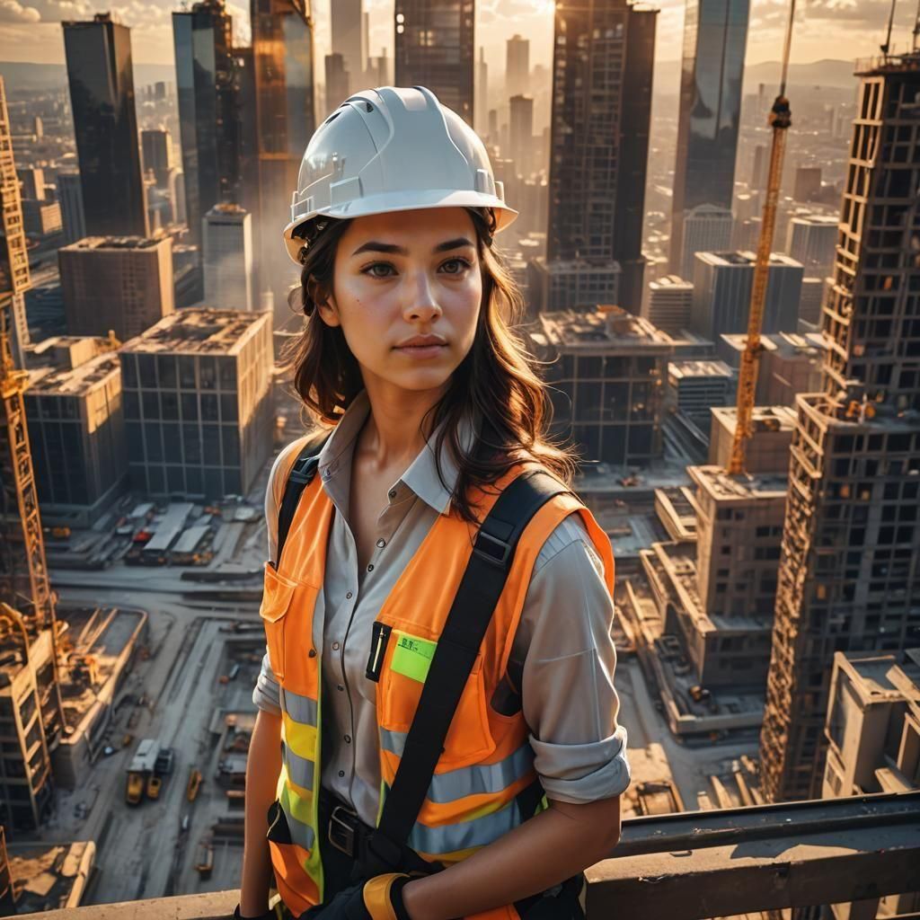 Construction Inspector Overseeing Skyscraper Project