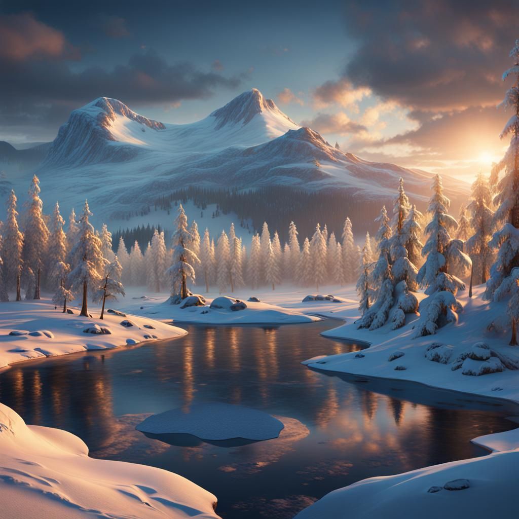 Fantastical Lapland Finland: Detailed Matte Painting