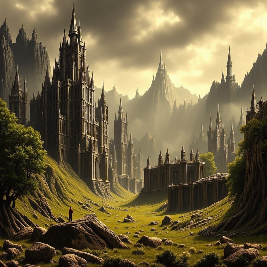 Fantasy Creatures in a Fantastical Landscape