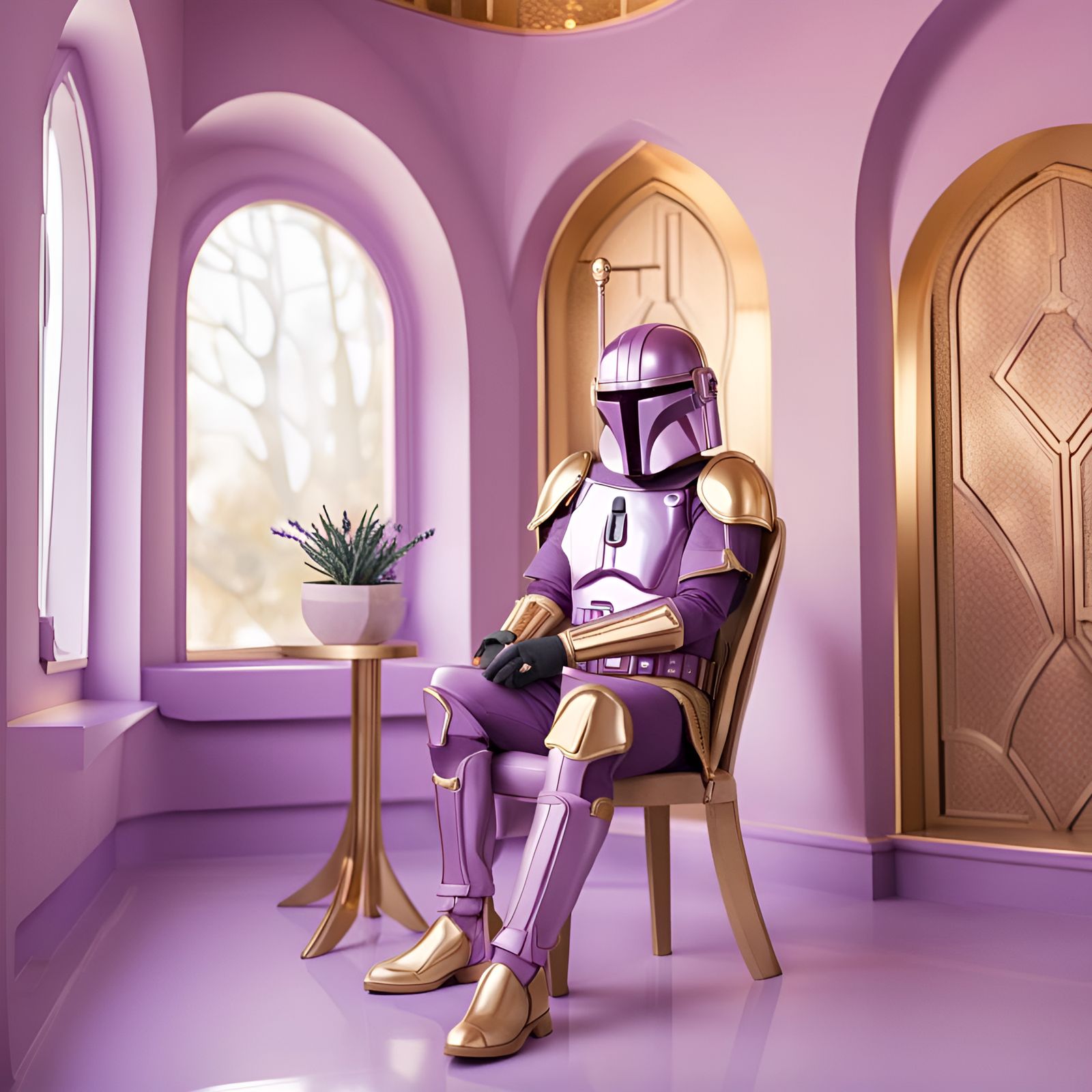 Purple Pastel Mandalorian II