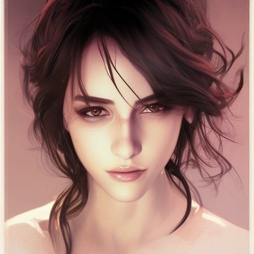 Beautiful Woman Sketch in Hyperdetailed Style