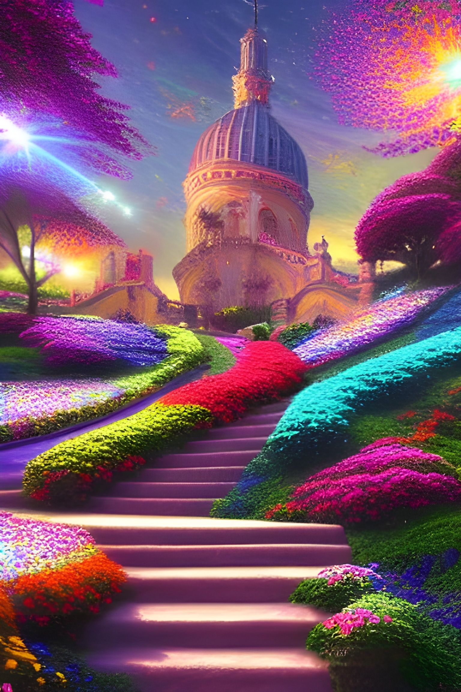 Stairway to Heaven in Art Nouveau Style