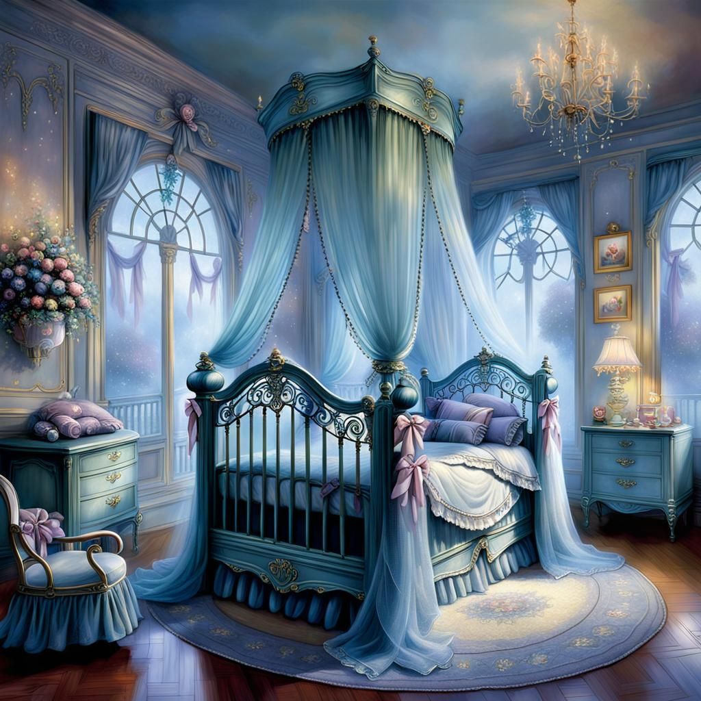 Victorian Baby Bed in Ethereal Fantasy Style