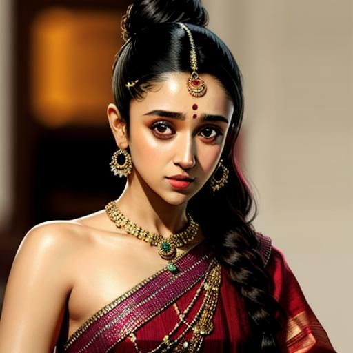 Shraddha Kapoor Portrait with Sleek Bun Hairstyle