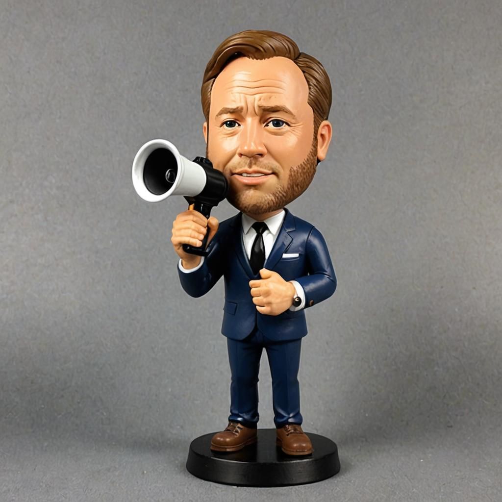 Alex Jones as Pop-Punk Bobblehead with Megaphone