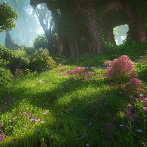 Overgrown Ancient Kingdom in Hyperrealistic Detail