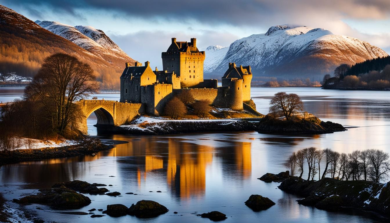 Eilean Donan Castle in Winter Storm