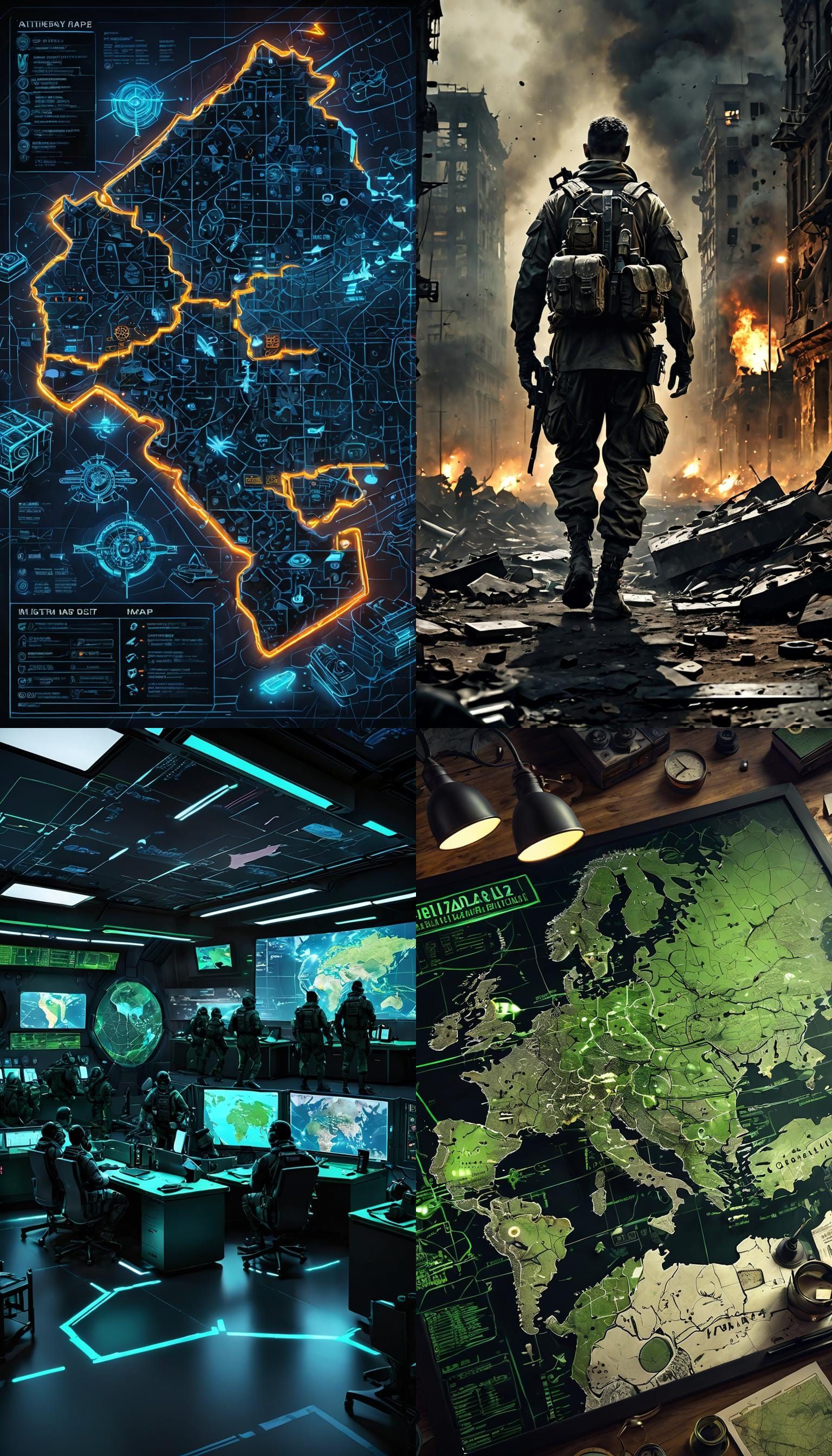 Tactical Battle Map with Coordinates and Call Signs