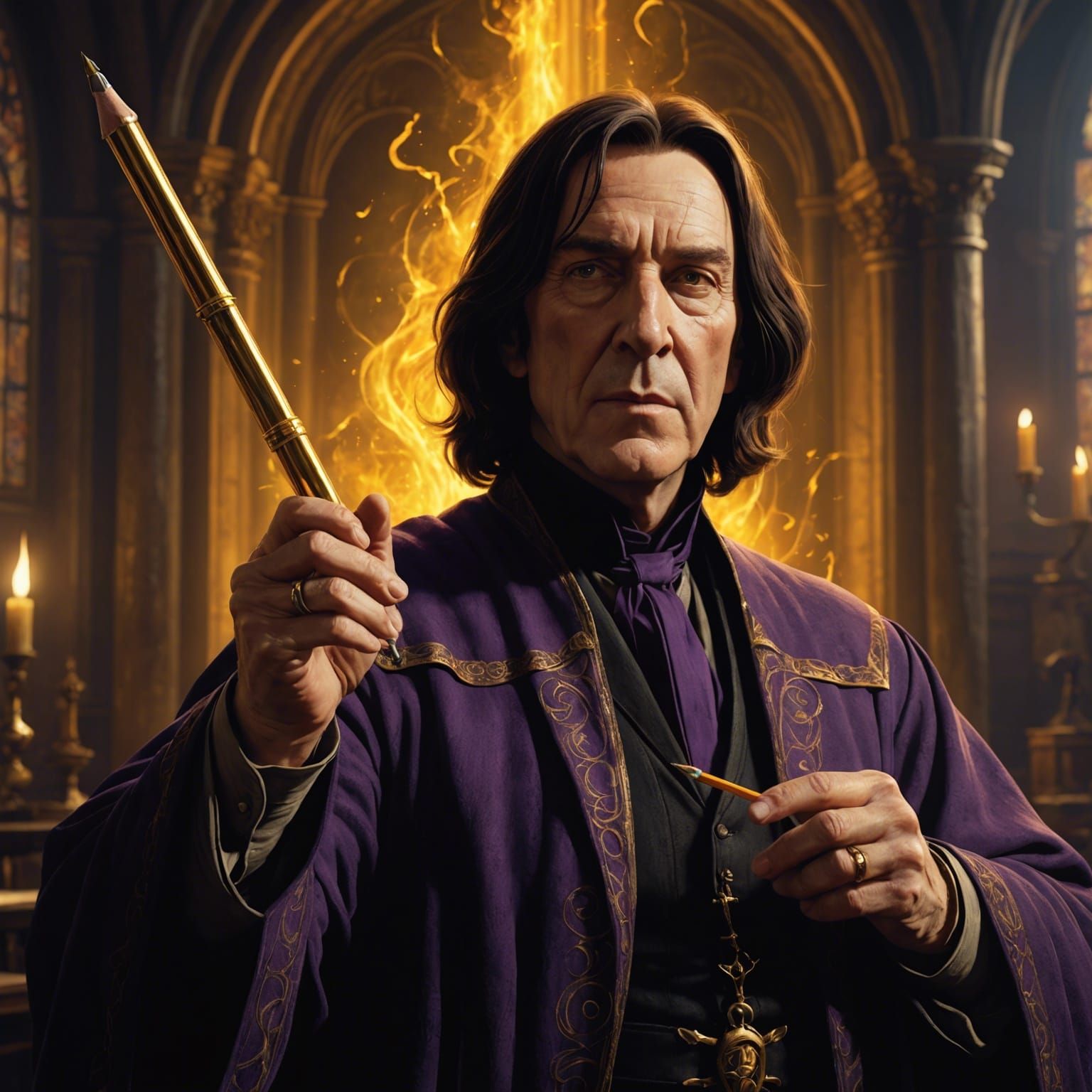 Snape's Golden Pencil: A Dark Fantasy Concept