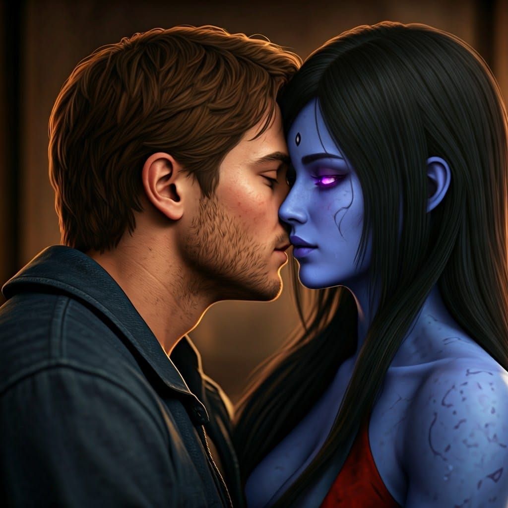 Hyper-Realistic UHD HDR Portrait of Tender Moment in Intimat...