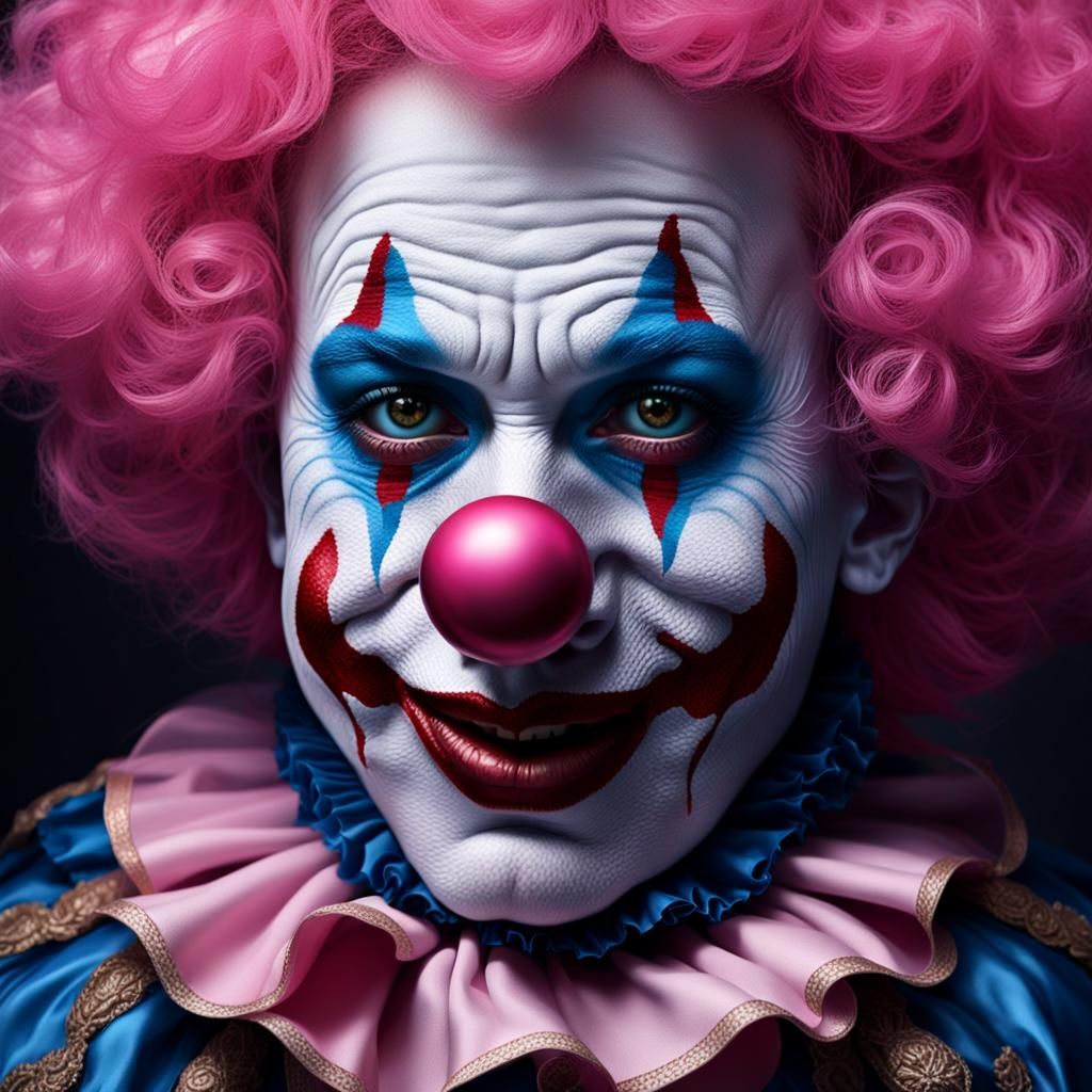Intense Clown Portrait in the Style of Old Masters