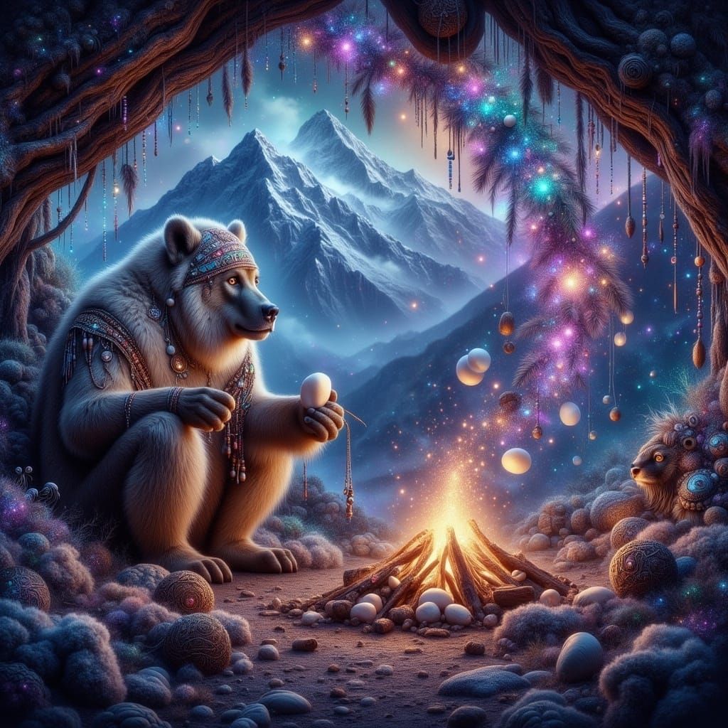 Yeti Roasts Marshmallows in Himalayan Cave