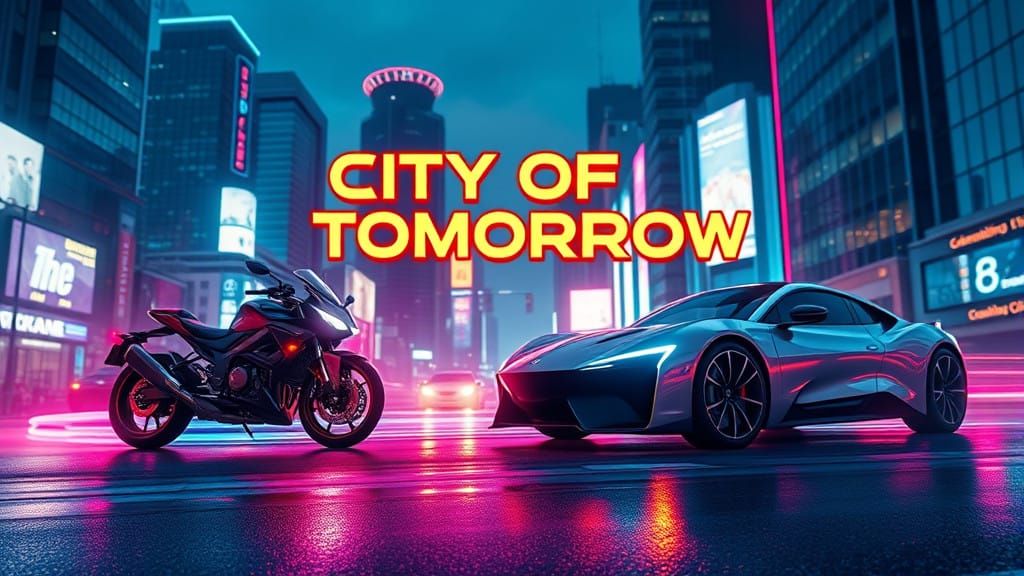 Neon Cityscape at Dusk